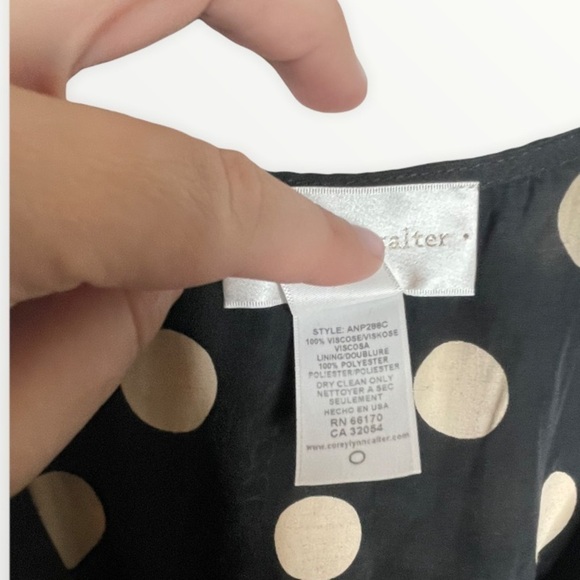 ANTHRO COREY LYNN CALTER Black White Polka Dot Jumpsuit, Size XS - Picture 11 of 11